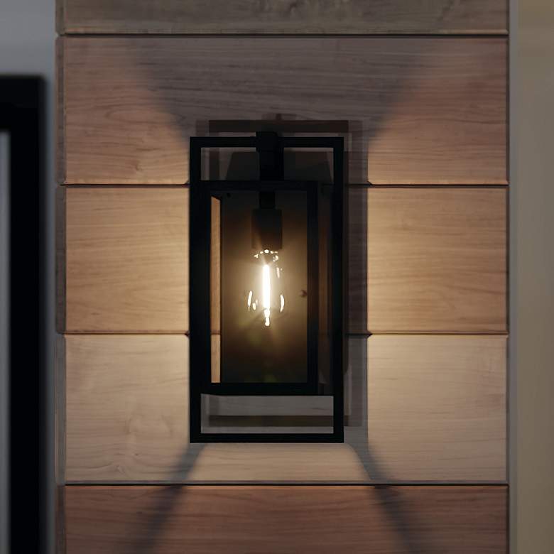 Image 1 Kichler Goson 16" High Black Outdoor Wall Light