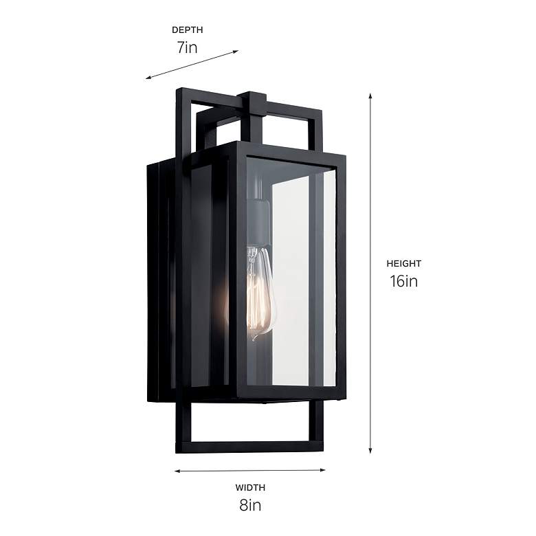 Image 5 Kichler Goson 16" High Black Outdoor Wall Light more views