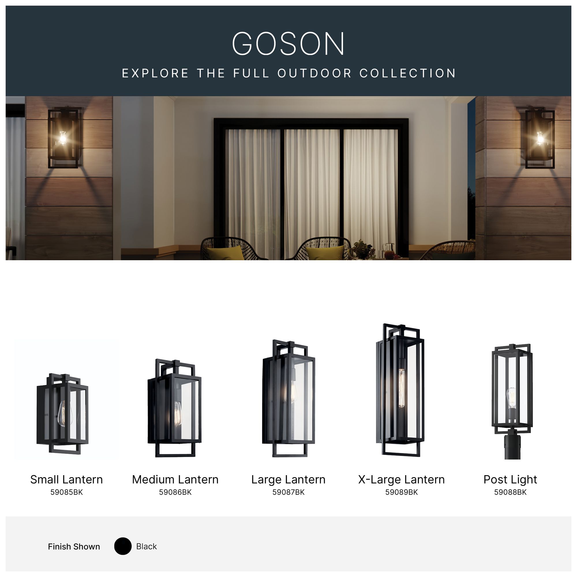 Image 7 Kichler Goson 20 1/4" High Black Outdoor Wall Light more views