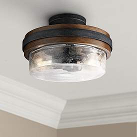 Image1 of Kichler Grand Bank 12" Wide Auburn Stained 2-Light Ceiling Light