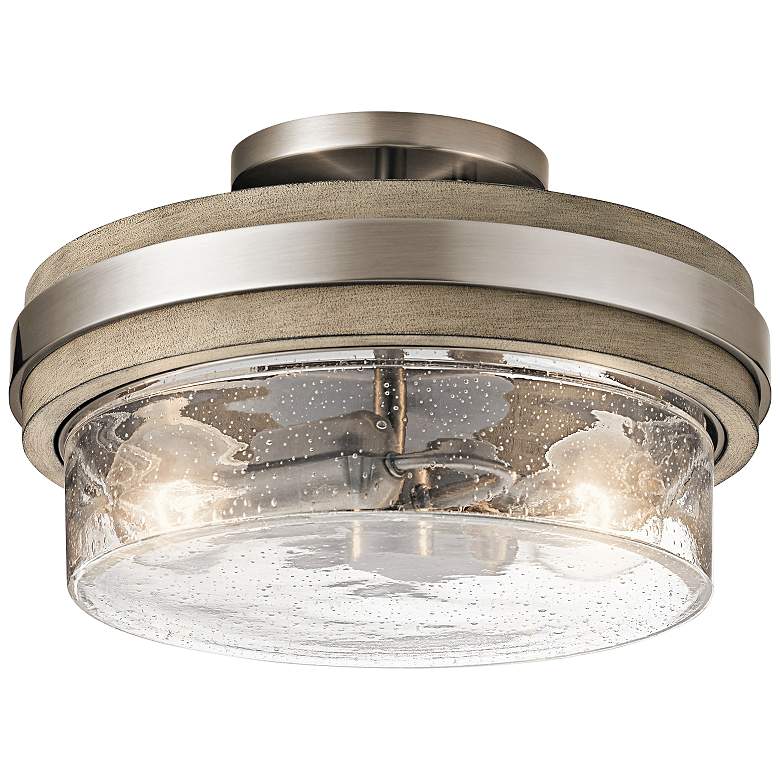 Image 1 Kichler Grand Bank 12 inchW Classic Pewter 2-Light Ceiling Light