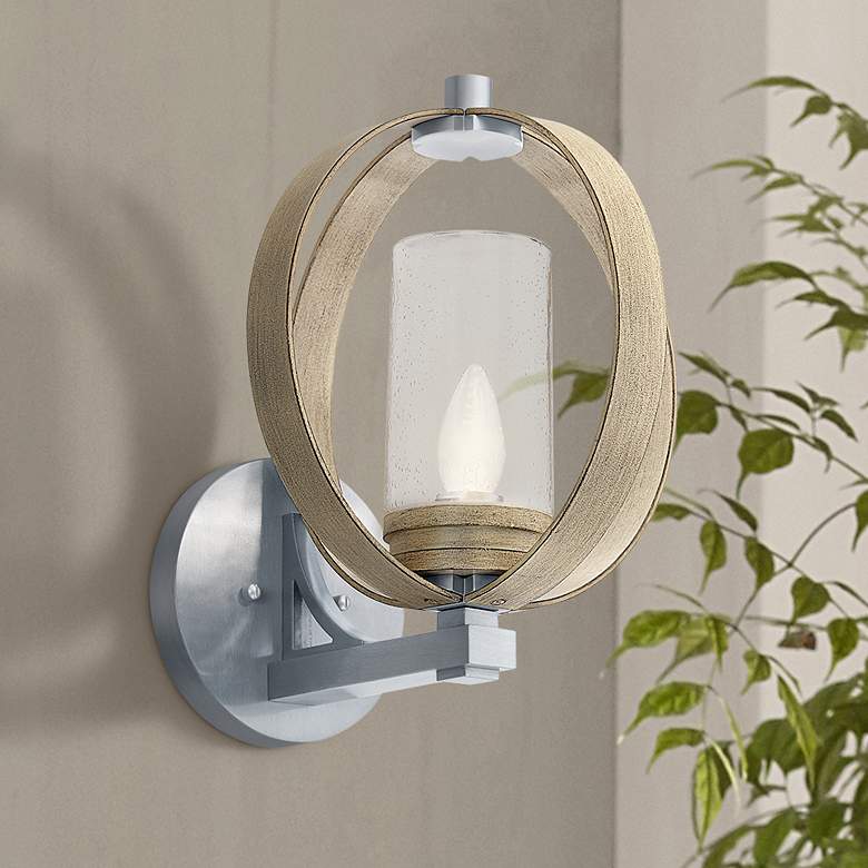 Image 1 Kichler Grand Bank 15 1/4"H Antique Gray Outdoor Wall Light