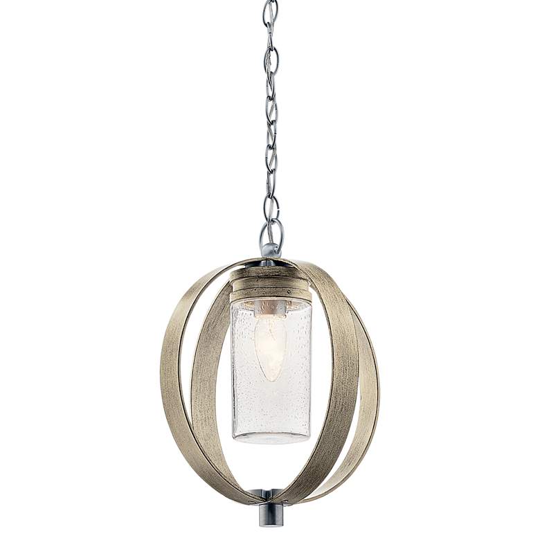 Image 2 Kichler Grand Bank 15 inchH Antique Gray Outdoor Hanging Light