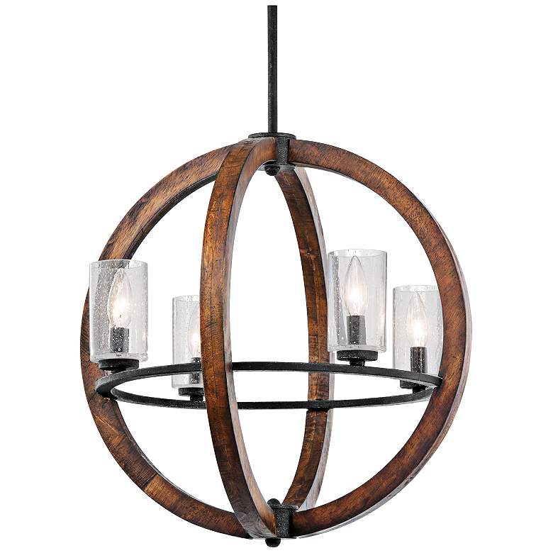 Image 2 Kichler Grand Bank 20 inch Wide 4-Light Auburn Stained Pendant