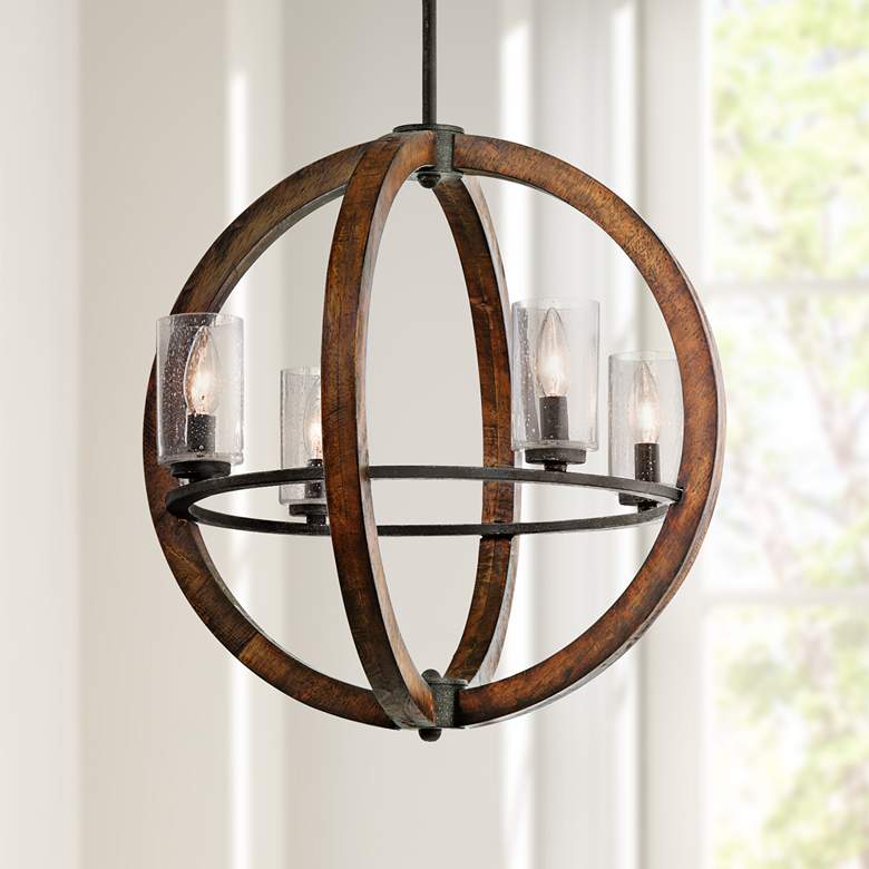 Image 1 Kichler Grand Bank 20 inch Wide 4-Light Auburn Stained Pendant