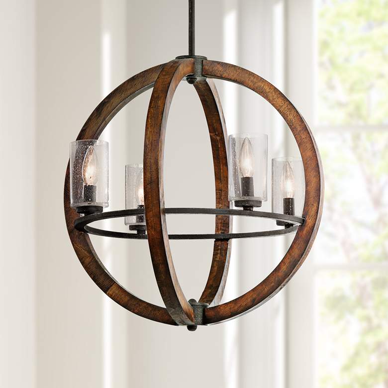 Image 1 Kichler Grand Bank 20" Wide 4-Light Auburn Stained Pendant