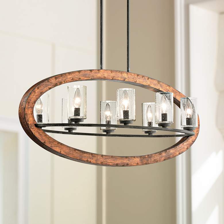 Image 1 Kichler Grand Bank 36"W Auburn Kitchen Island Light Pendant