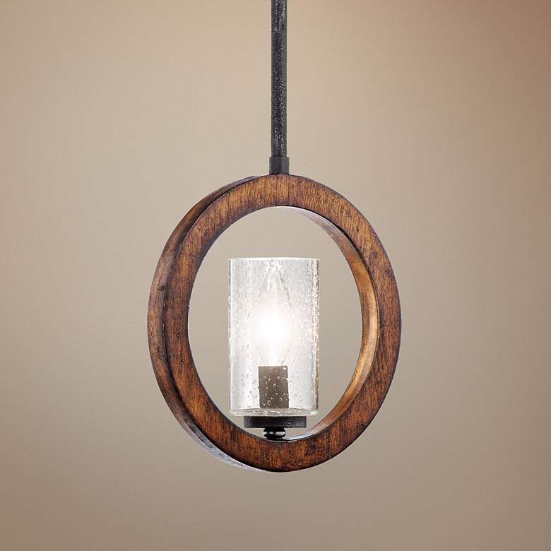 Image 1 Kichler Grand Bank 9" Wide Auburn Convertible Mini Pendant