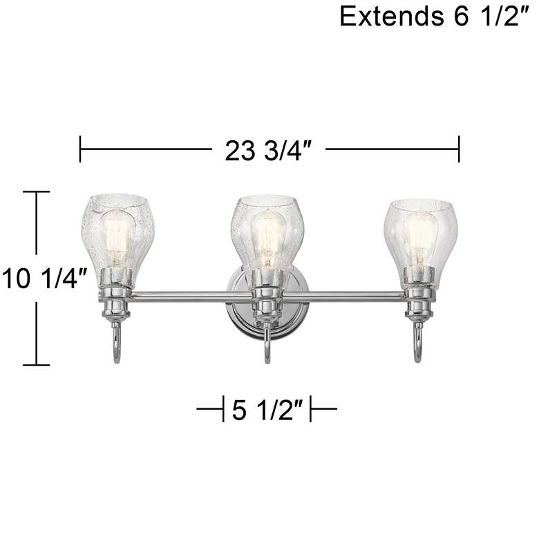 Image 2 Kichler Greenbrier 23 3/4 inch Wide Chrome 3-Light Bath Light more views