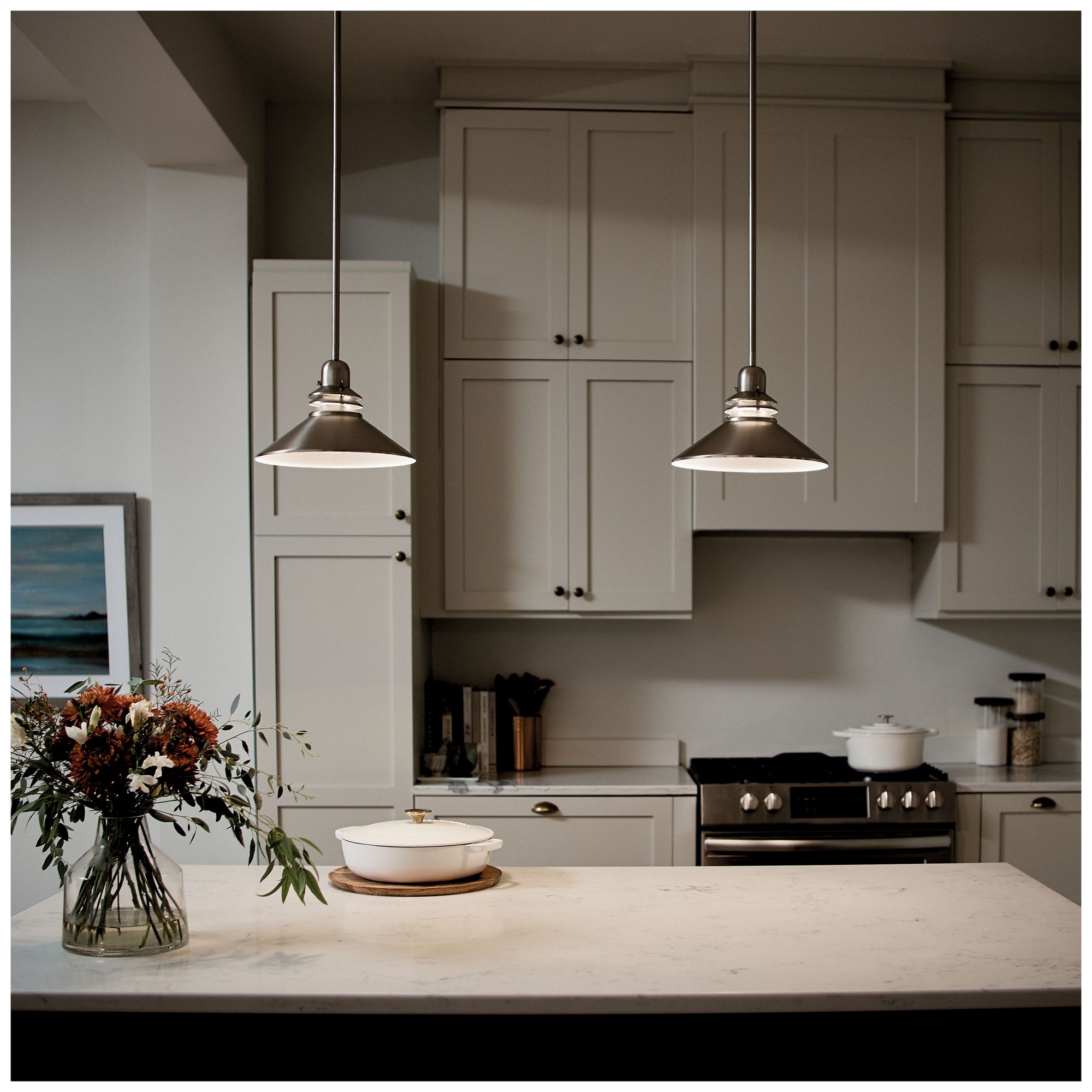 Kichler Grenoble 11" Wide Brushed Nickel 1-Light Modern Mini Pendant