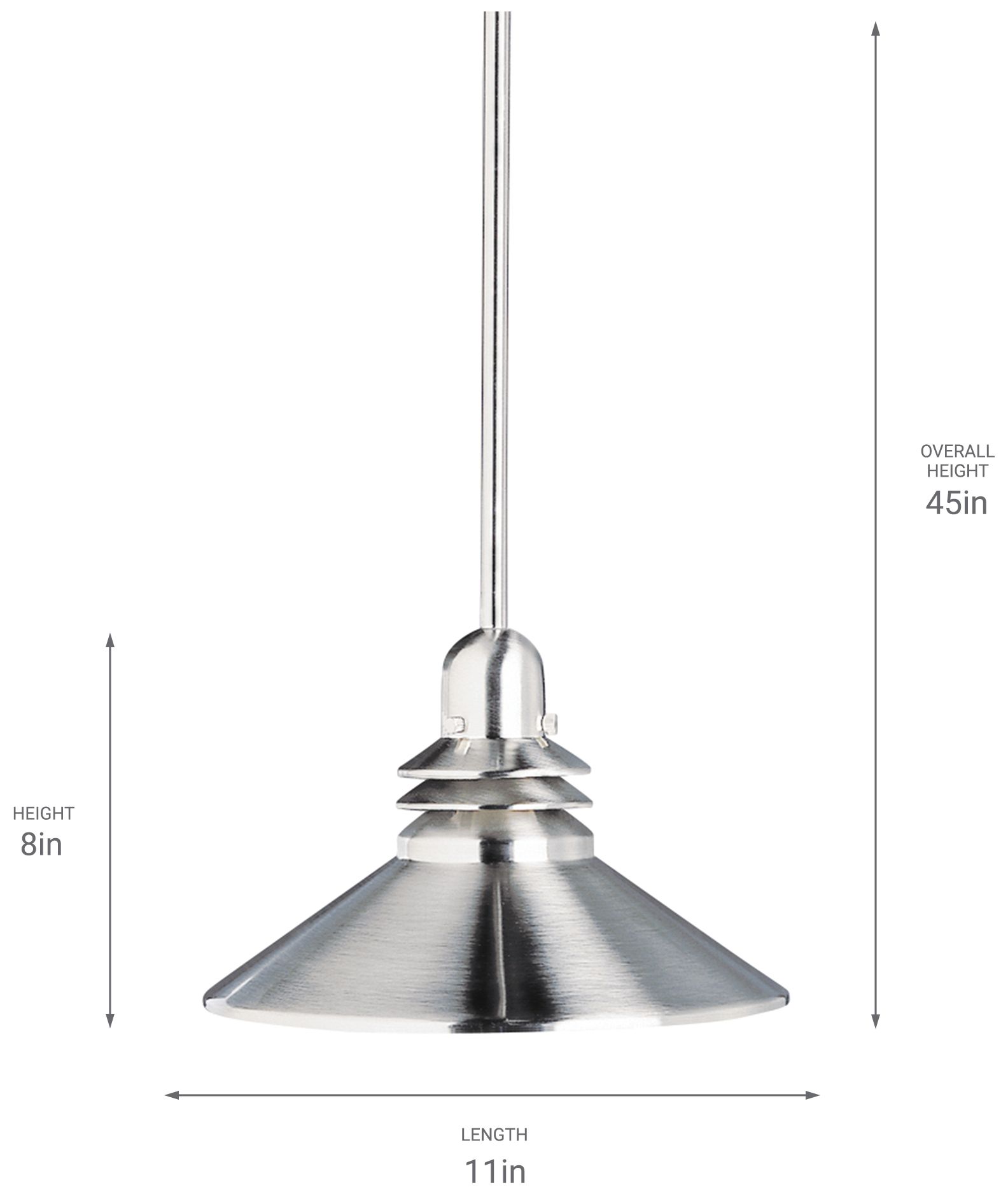 Kichler Grenoble 11" Wide Brushed Nickel 1-Light Modern Mini Pendant