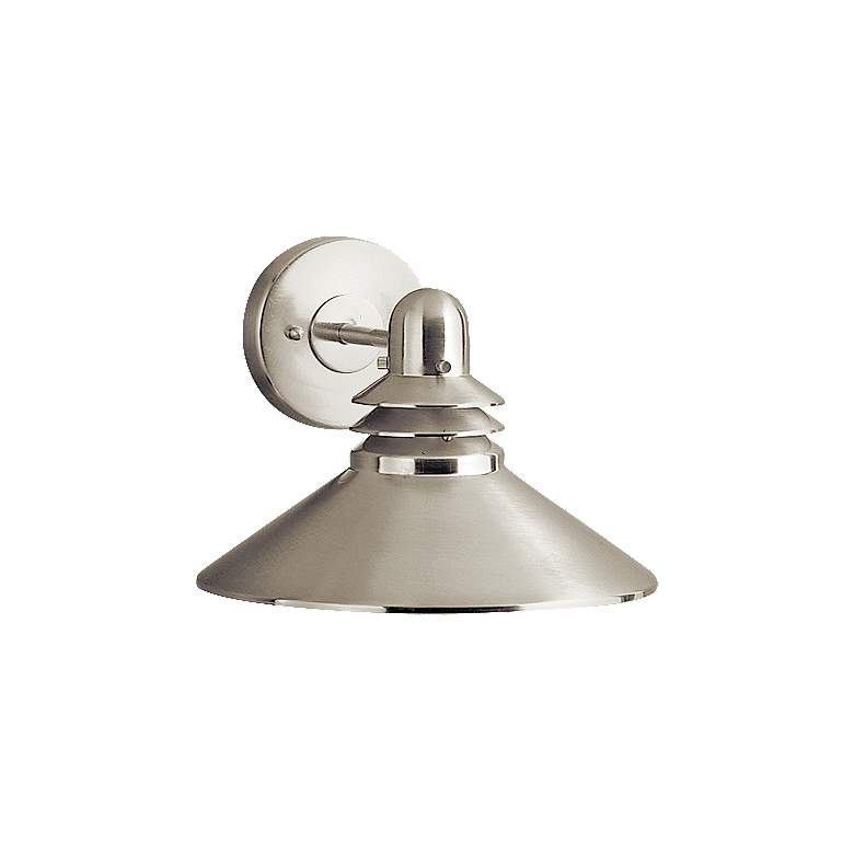 Image 1 Kichler Grenoble 8" High Brushed Nickel Outdoor Wall Light