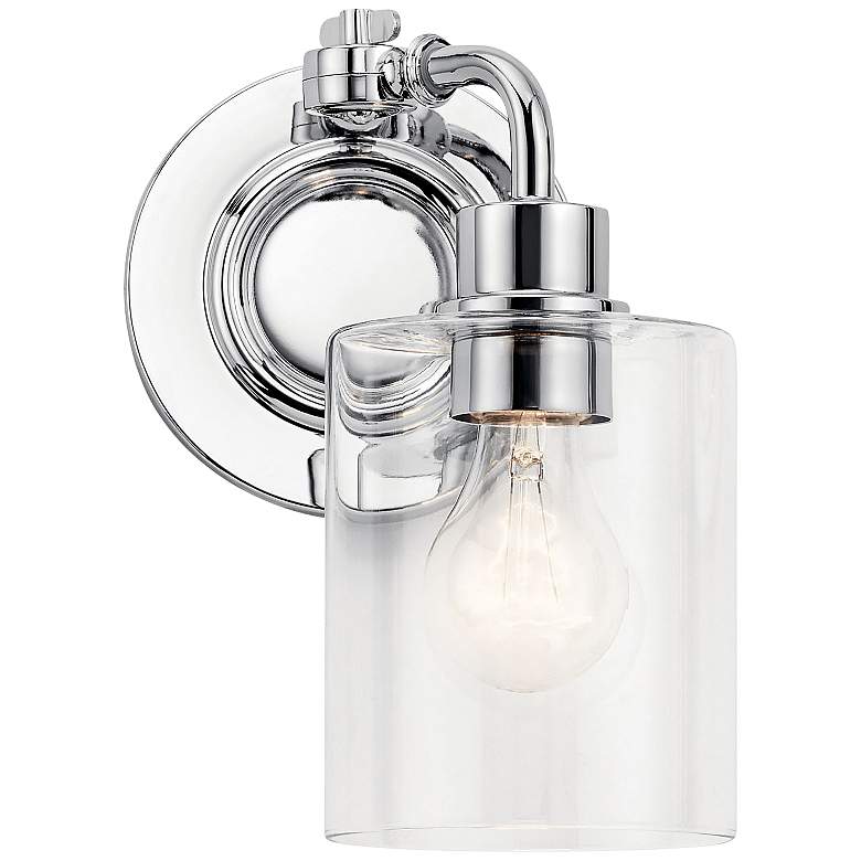 Image 1 Kichler Gunnison 10" High Chrome Metal Wall Sconce