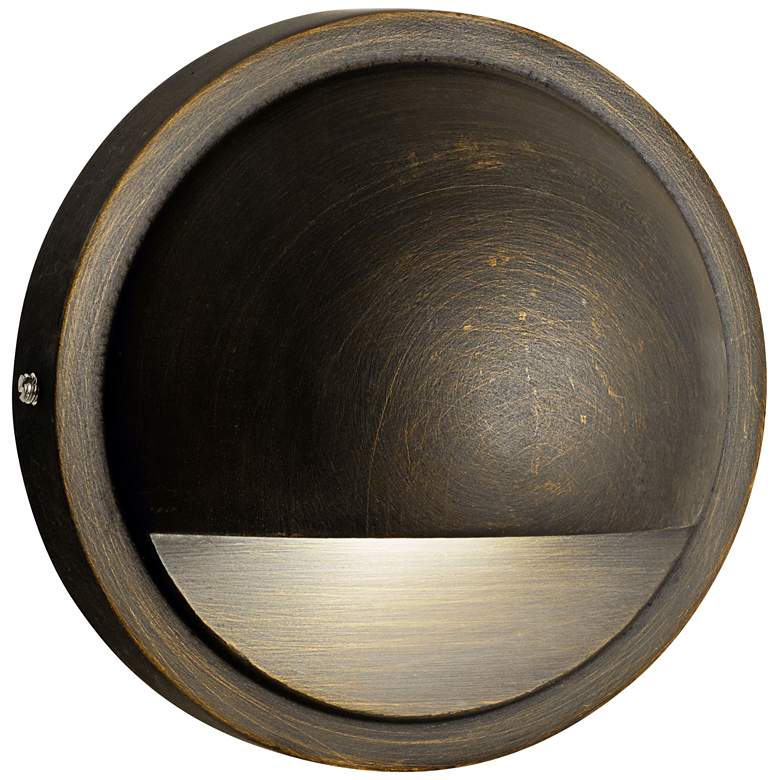 Image 1 Kichler Half-Moon 4" Wide Centennial Brass 3000K LED Deck Light