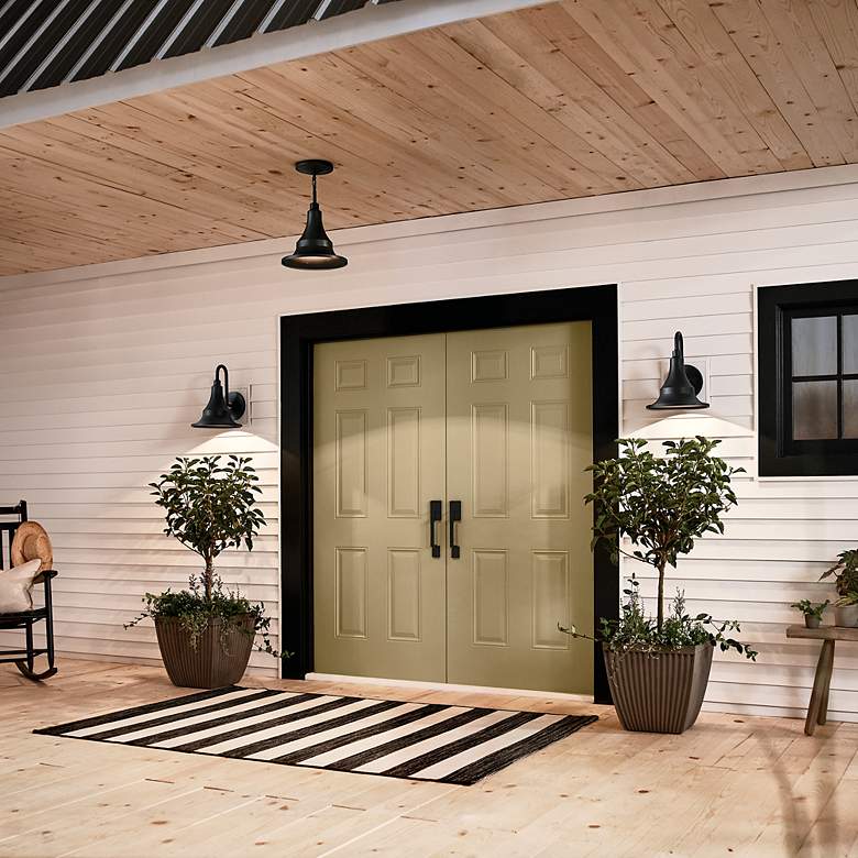 Image 4 Kichler Hampshire 13 1/4" High Climates Black Outdoor Ceiling Light more views