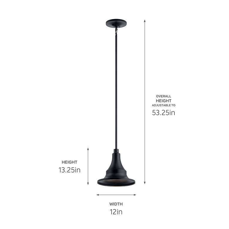 Image 7 Kichler Hampshire 13 1/4" High Climates Black Outdoor Ceiling Light more views