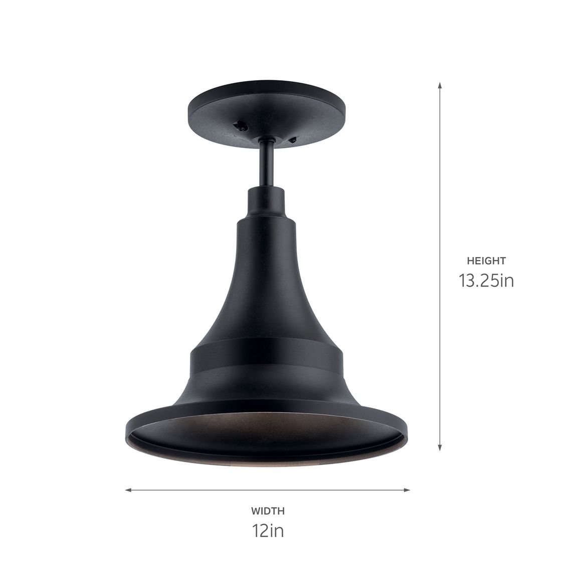 Kichler Hampshire 13 1/4" High Climates Black Outdoor Ceiling Light in scene