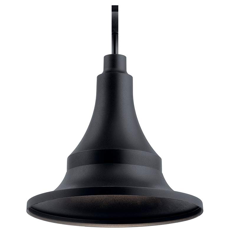 Image 1 Kichler Hampshire 16 inch Wide Climates Black Modern Outdoor Ceiling Light