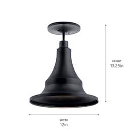 Image5 of Kichler Hampshire 16" Wide Climates Black Modern Outdoor Ceiling Light more views