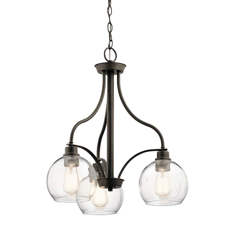 Image 1 Kichler Harmony 22 inch Wide Oiled Bronze 3-Light Chandelier