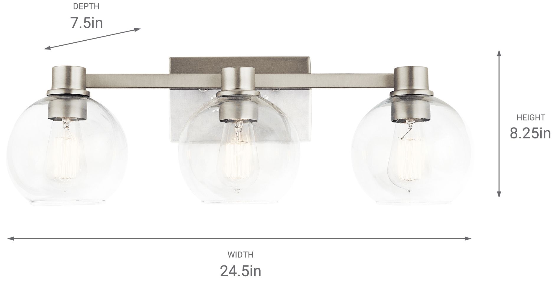 Kichler Harmony 24 1/2"W Brushed Nickel 3-Light Bath Light