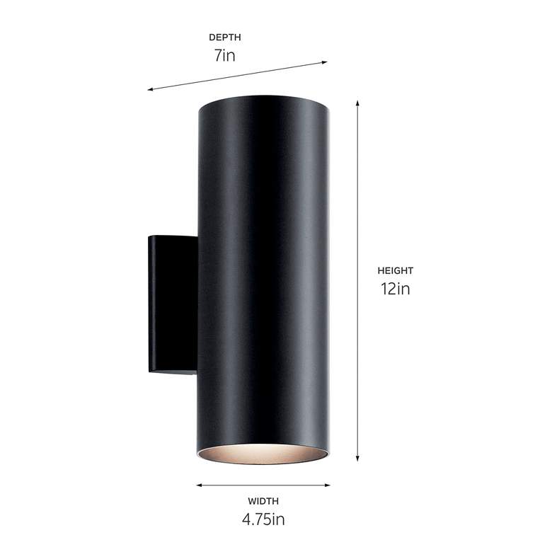 Image 3 Kichler Harper 12" High Black Outdoor Wall Light more views