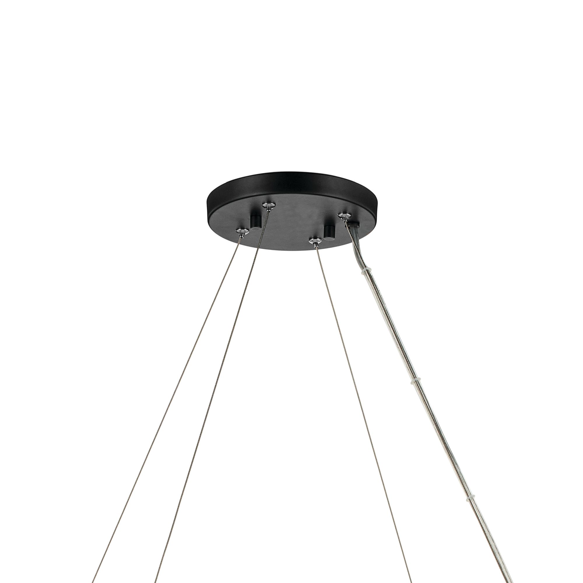 Kichler Harpin 37.75 Inch 6 Light Chandelier with Clear Glass in Black