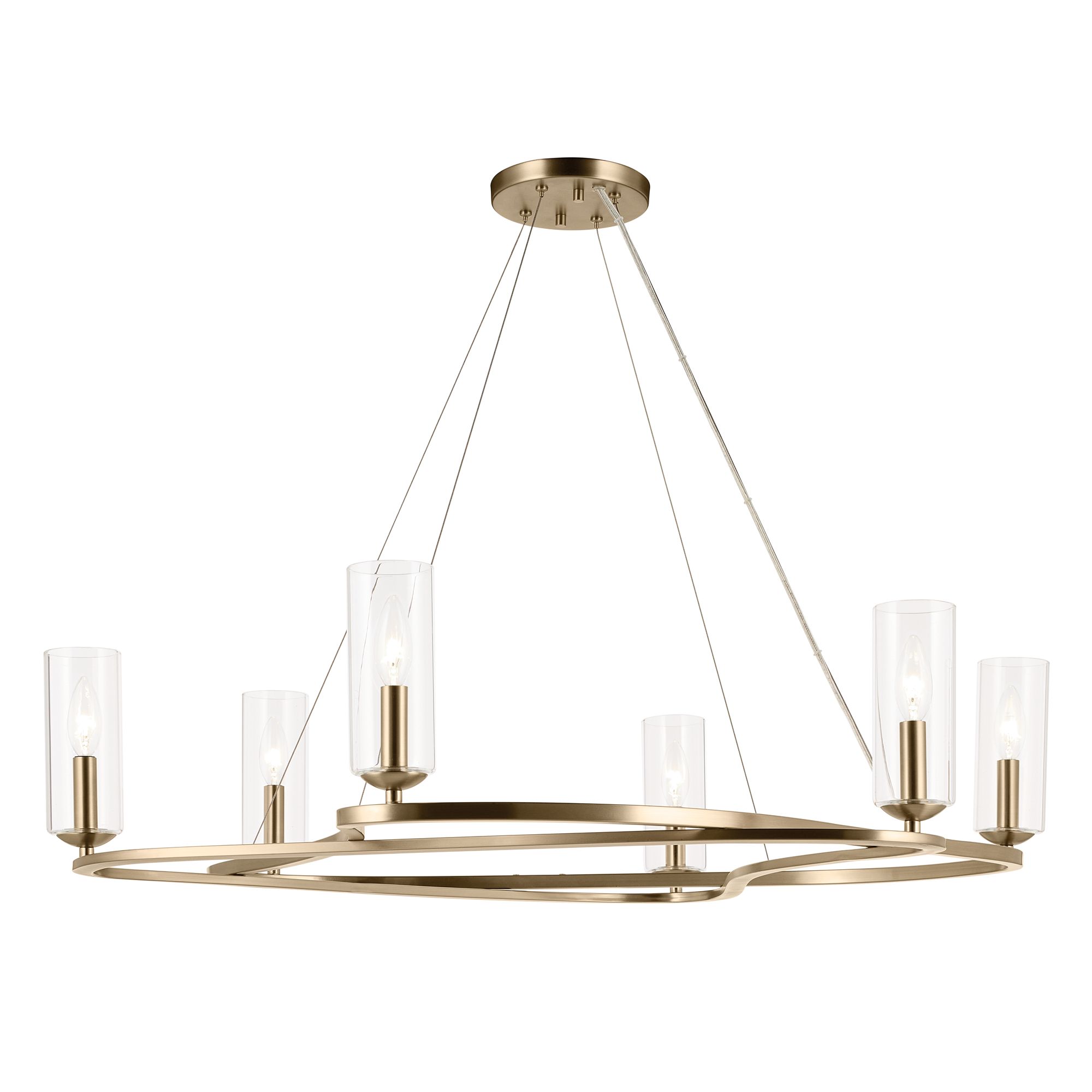 Image 6 Kichler Harpin 6 Light Chandelier Clear Glass in Champagne Bronze more views