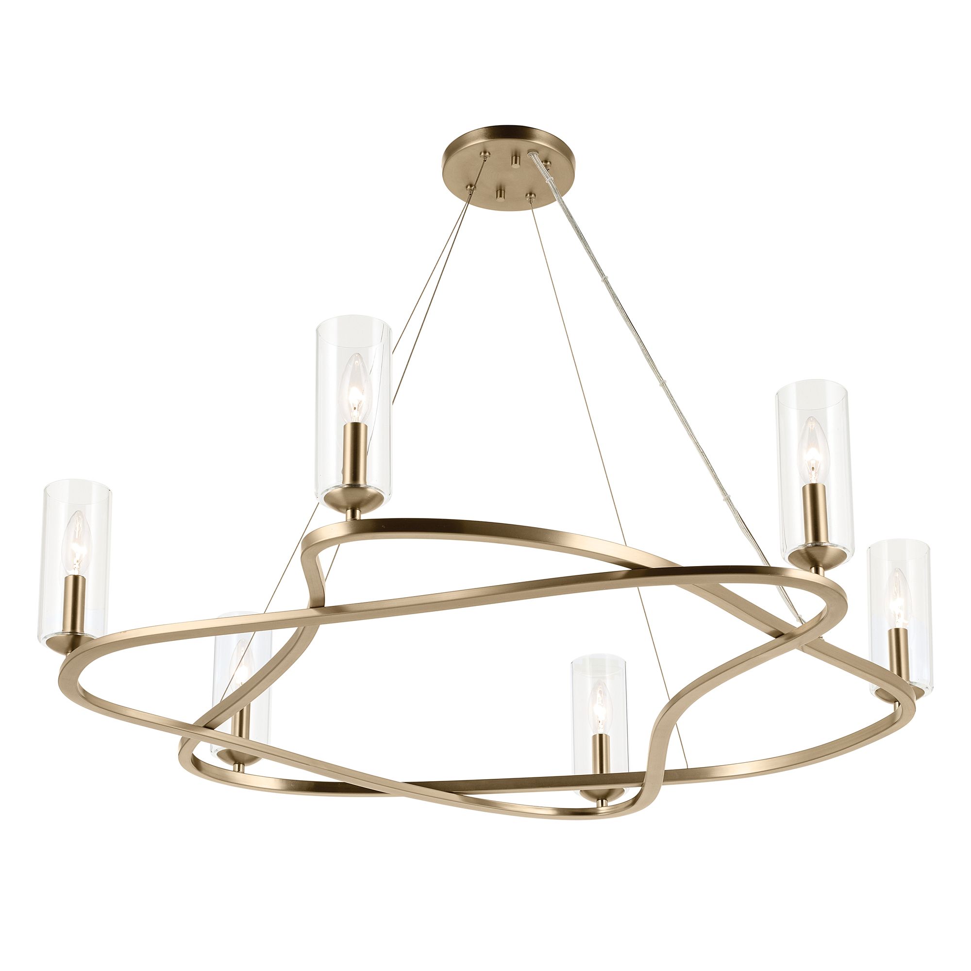 Kichler Harpin 6 Light Chandelier Clear Glass in Champagne Bronze