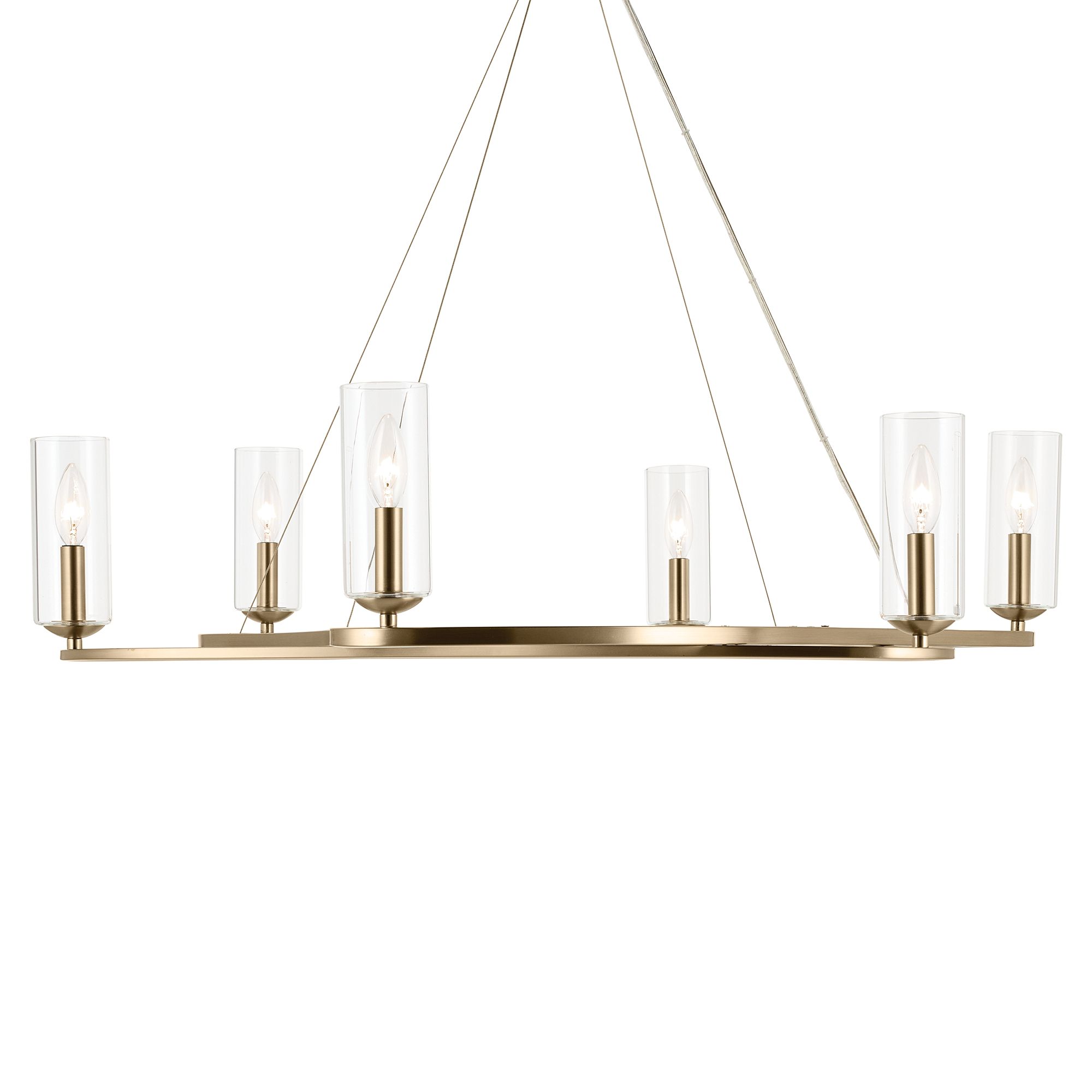 Kichler Harpin 6 Light Chandelier Clear Glass in Champagne Bronze