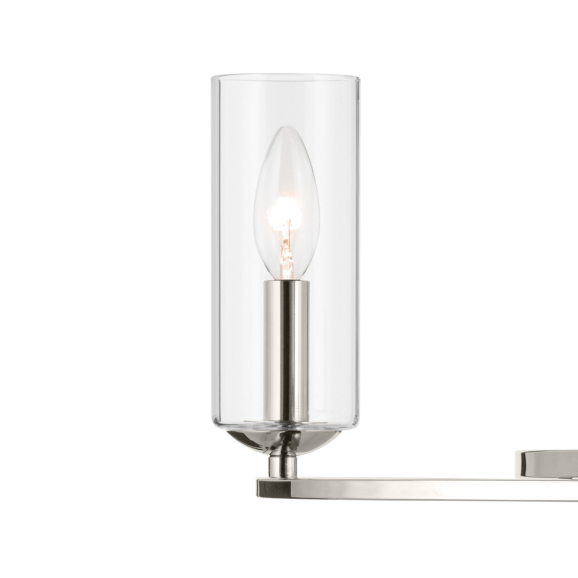 Kichler Harpin 8 Light Linear Chandelier Clear Glass in Polished Nickel