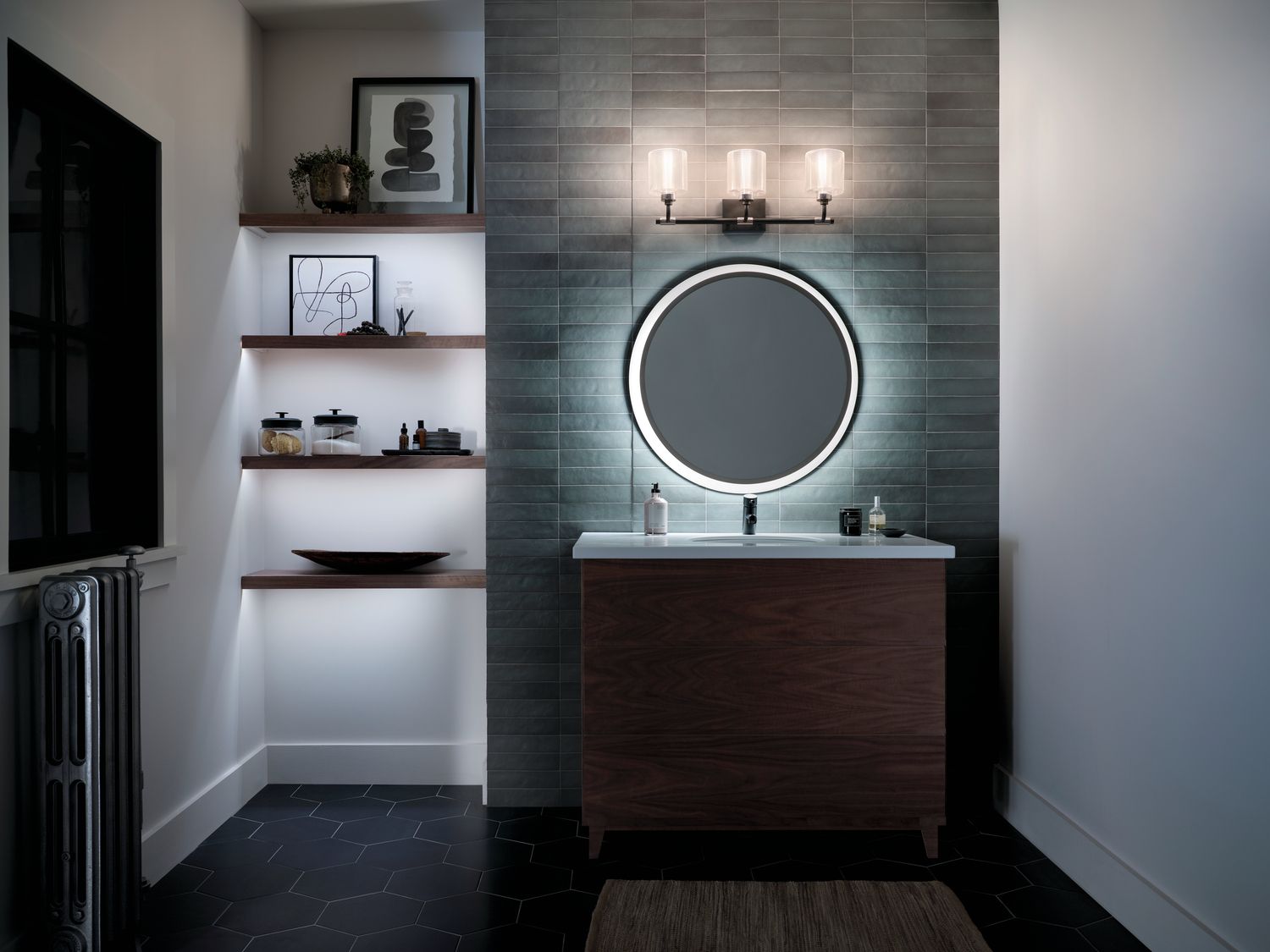 Kichler Harvan 25" Wide Black 3-Light Vanity Bath Light