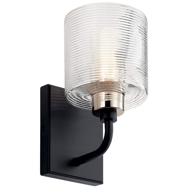 Image 1 Kichler Harvan Black Wall Sconce 1Lt