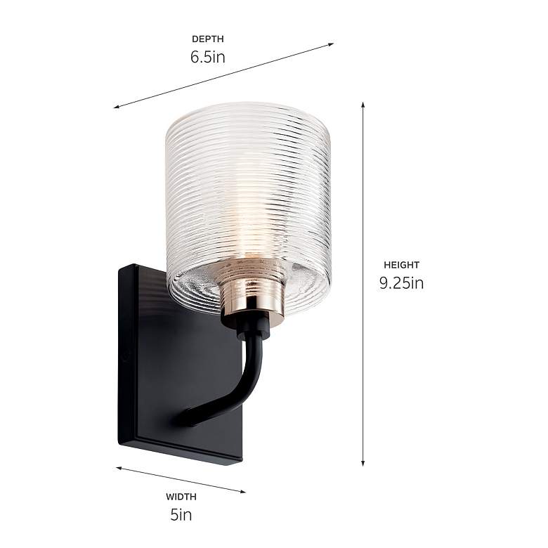Image 5 Kichler Harvan Black Wall Sconce 1Lt more views