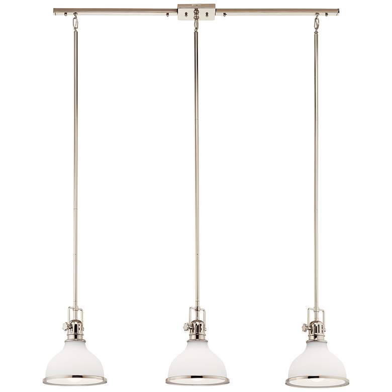 Image 2 Kichler Hatteras Bay 8" Wide Polished Nickel and White Mini Pendant more views