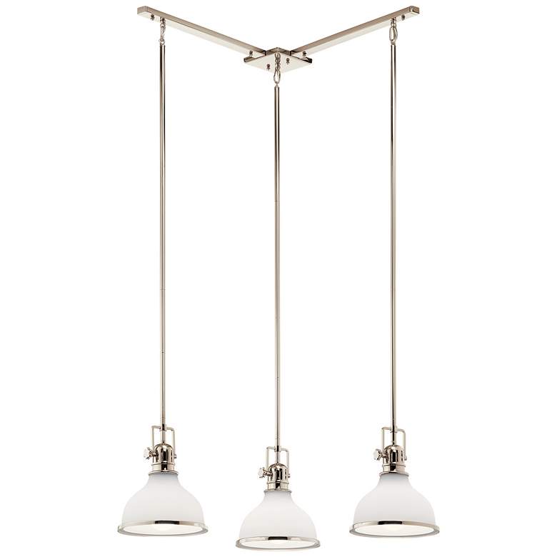 Image 3 Kichler Hatteras Bay 8" Wide Polished Nickel and White Mini Pendant more views