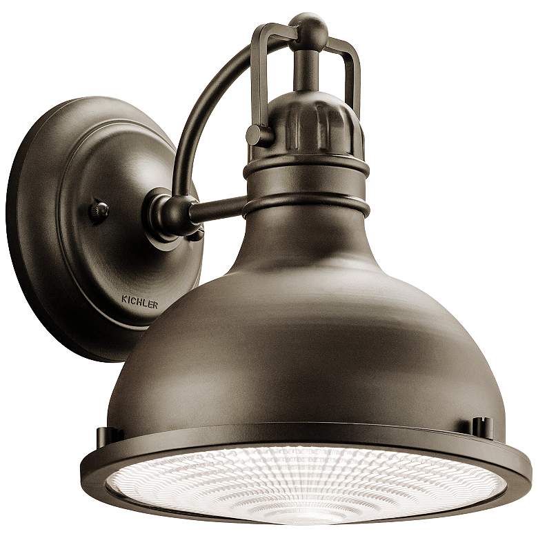 Image 1 Kichler Hatteras Bay 9 1/2" Industrial Barn Bronze Outdoor Wall Light
