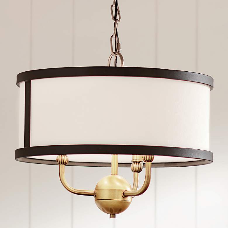 Image 1 Kichler Heddle 15 1/2" Wide Natural Brass Pendant Light