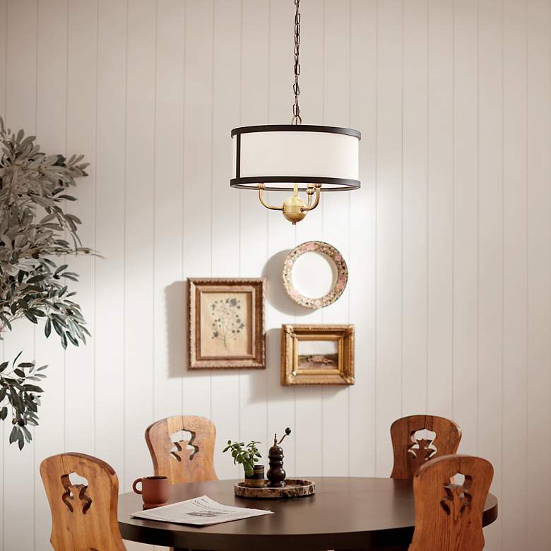 Image 7 Kichler Heddle 15 1/2" Wide Natural Brass Pendant Light more views