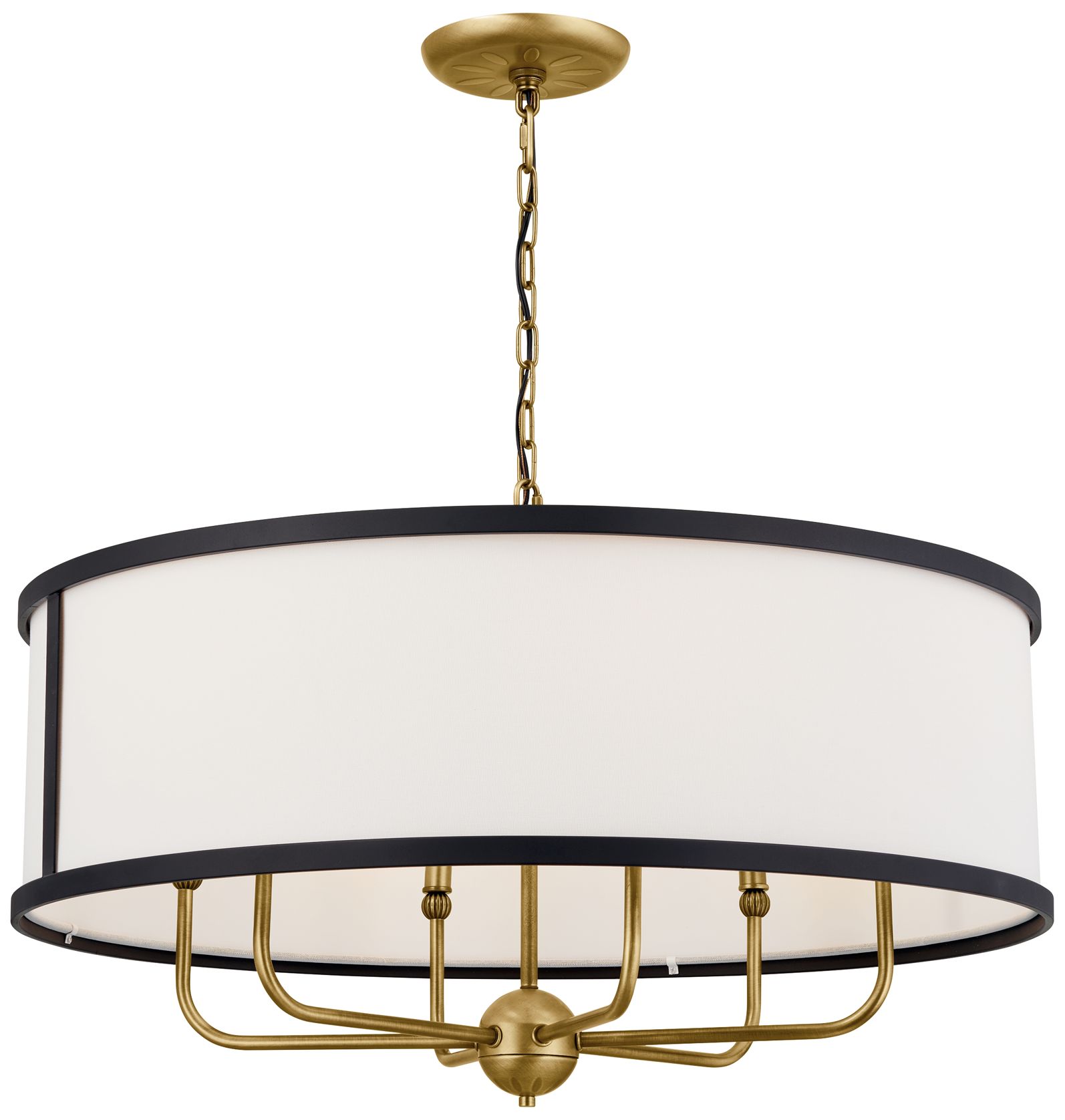 Kichler Heddle 30 1/2"W Natural Brass Drum Shade Chandelier