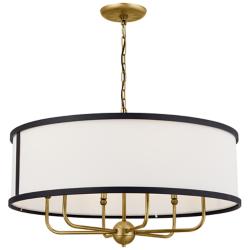 Kichler Heddle 30 1/2"W Natural Brass Drum Shade Chandelier