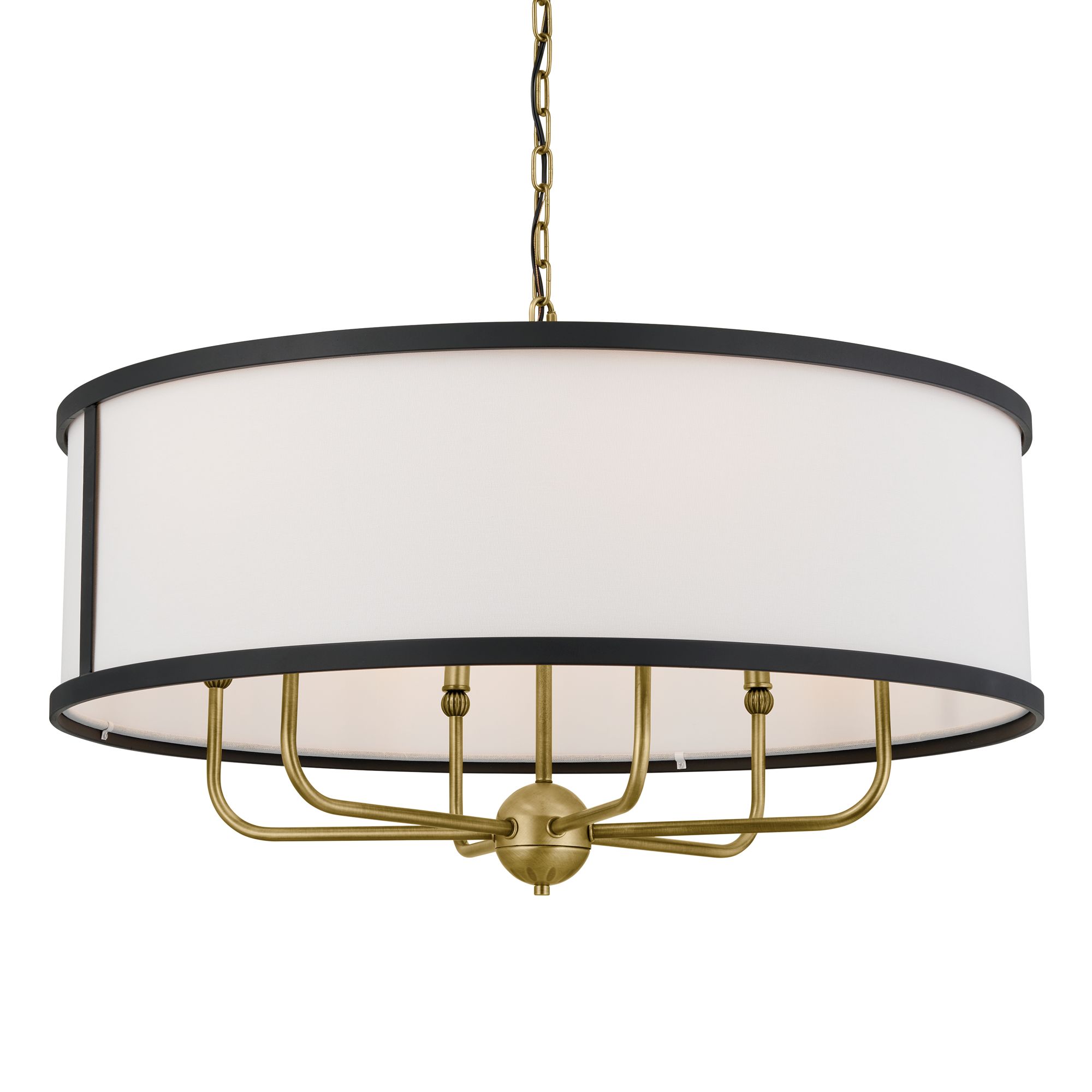 Image 3 Kichler Heddle 30 1/2"W Natural Brass Drum Shade Chandelier more views