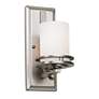 2_Kichler Hendrik 12" High Nickel and White Etched Glass Wall Sconce