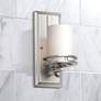 1_Kichler Hendrik 12" High Nickel and White Etched Glass Wall Sconce