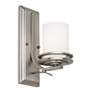 5_Kichler Hendrik 12" High Nickel and White Etched Glass Wall Sconce more views