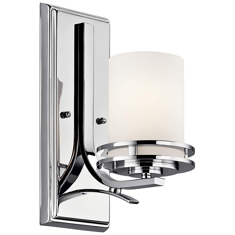 Image 1 Kichler Hendrik 12" High Satin Opal Glass Wall Sconce