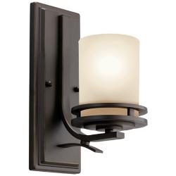 Kichler Hendrik 12"H Olde Bronze Wall Sconce w/ Umber Glass