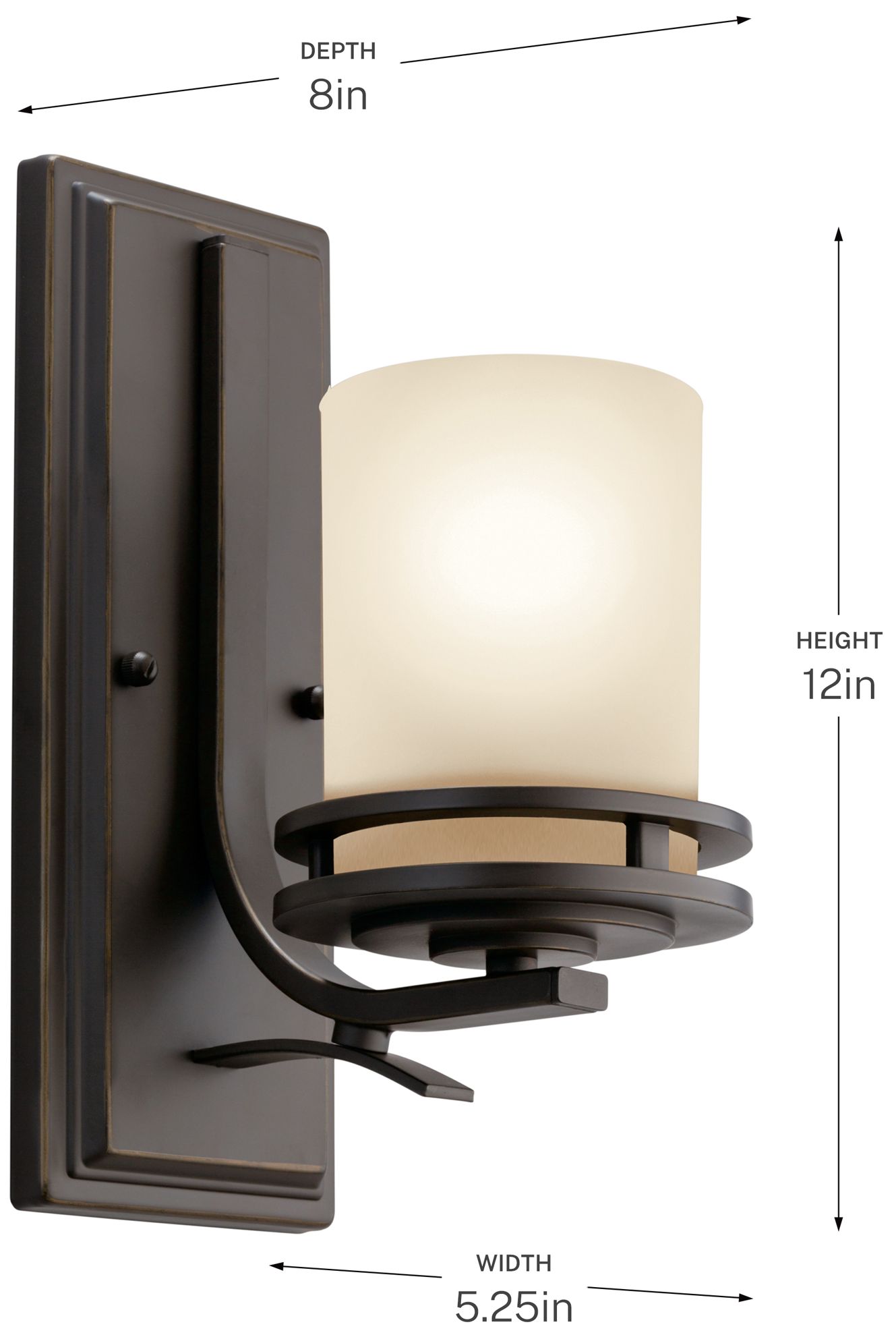 Kichler Hendrik 12"H Olde Bronze Wall Sconce w/ Umber Glass in scene