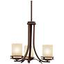 Thumbnail2 of Kichler Hendrik 19" Wide 3-Light Bronze and Umber Glass Chandelier