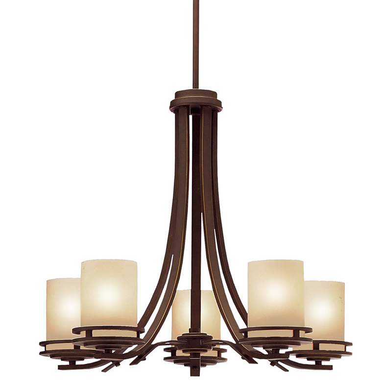 Image 2 Kichler Hendrik 24 1/2" Wide Bronze and Umber 5-Light Chandelier